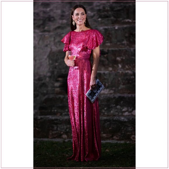 The Vampire’s Wife $4990 Light Sleeper Gown in Metallic Ruby - Picture 4 of 14